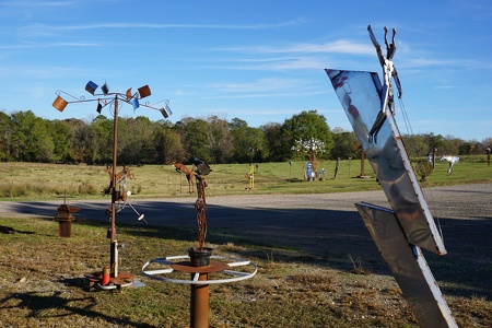 Metal Sculptures by John Mark at Baker's Fabrication & Welding, Inc., Glenwood, AR